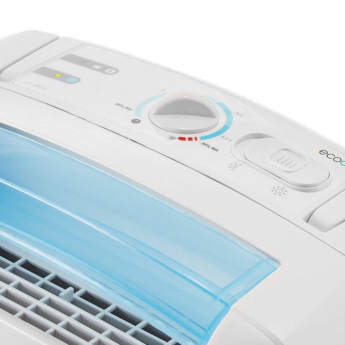EcoAir DD1 Simple MK3 Lightweight 7.5L Rotary Dial Antibacterial Filter Blue Desiccant Dehumidifier Control Panel