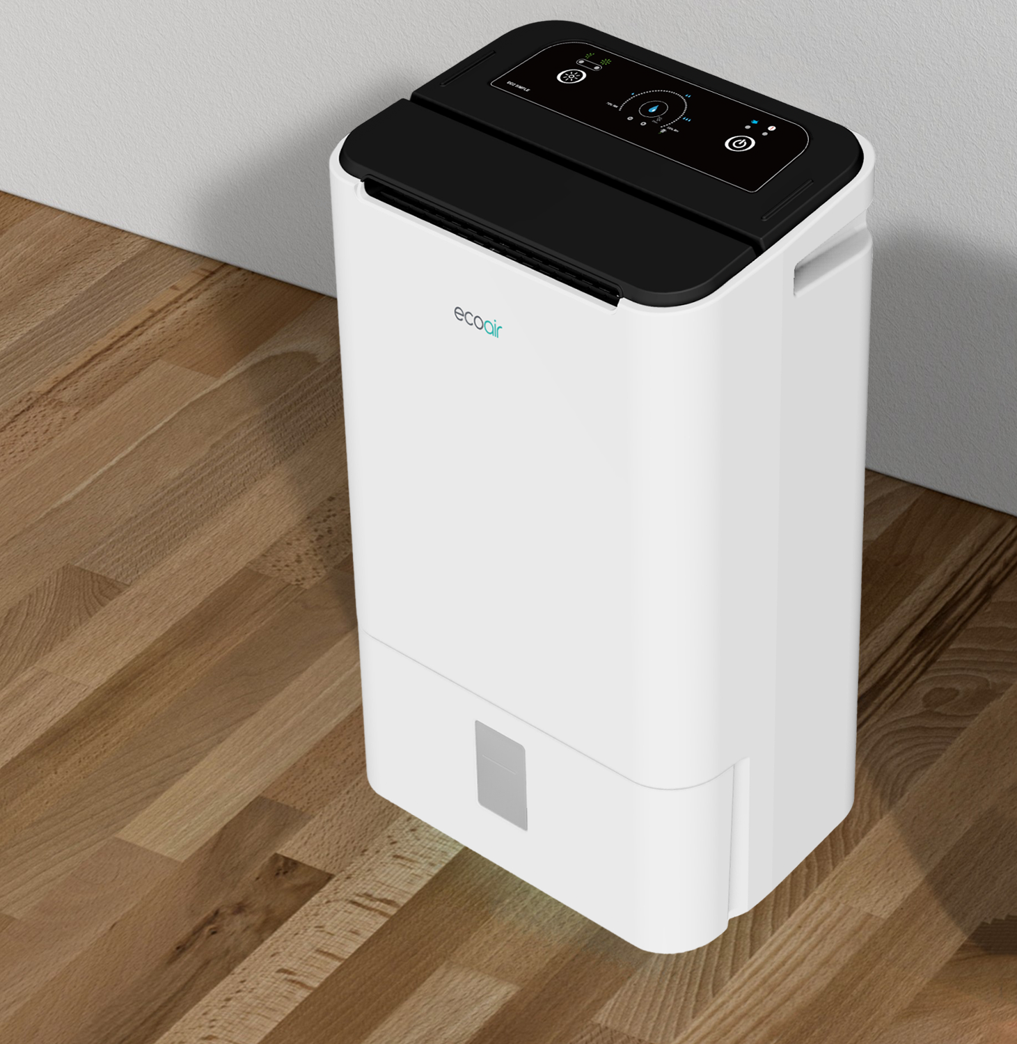 EcoAir DD2 Simple Electronic Control LED Display Energy Saving Antibacterial Filter 9L Desiccant Dehumidifier Side View Setting