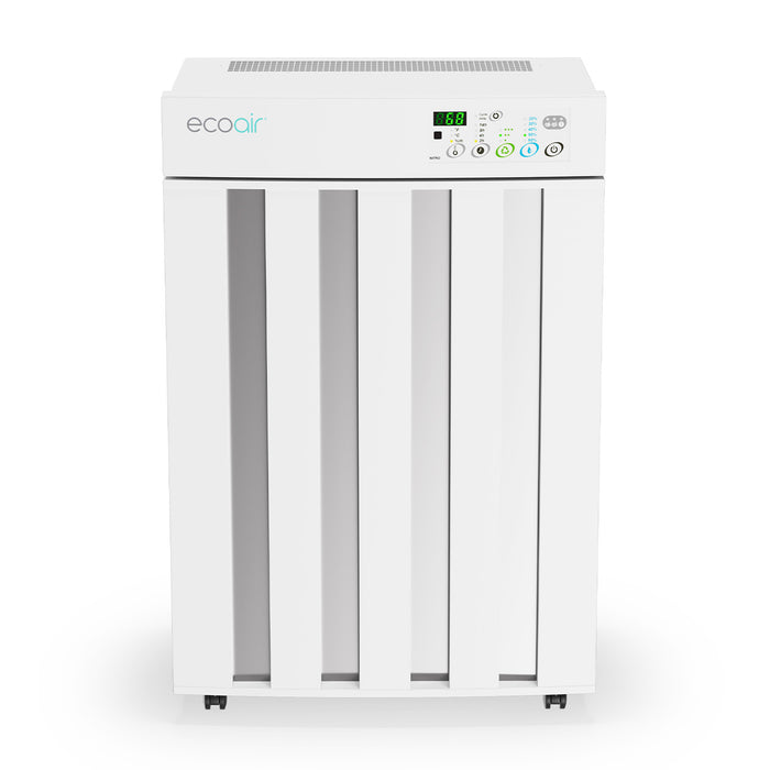 EcoAir Droid Desiccant Dehumidifier with Dual Tank, Active Carbon Filter, Water-Resistant IP24, Up to 220m² - 25L Extraction Per Day