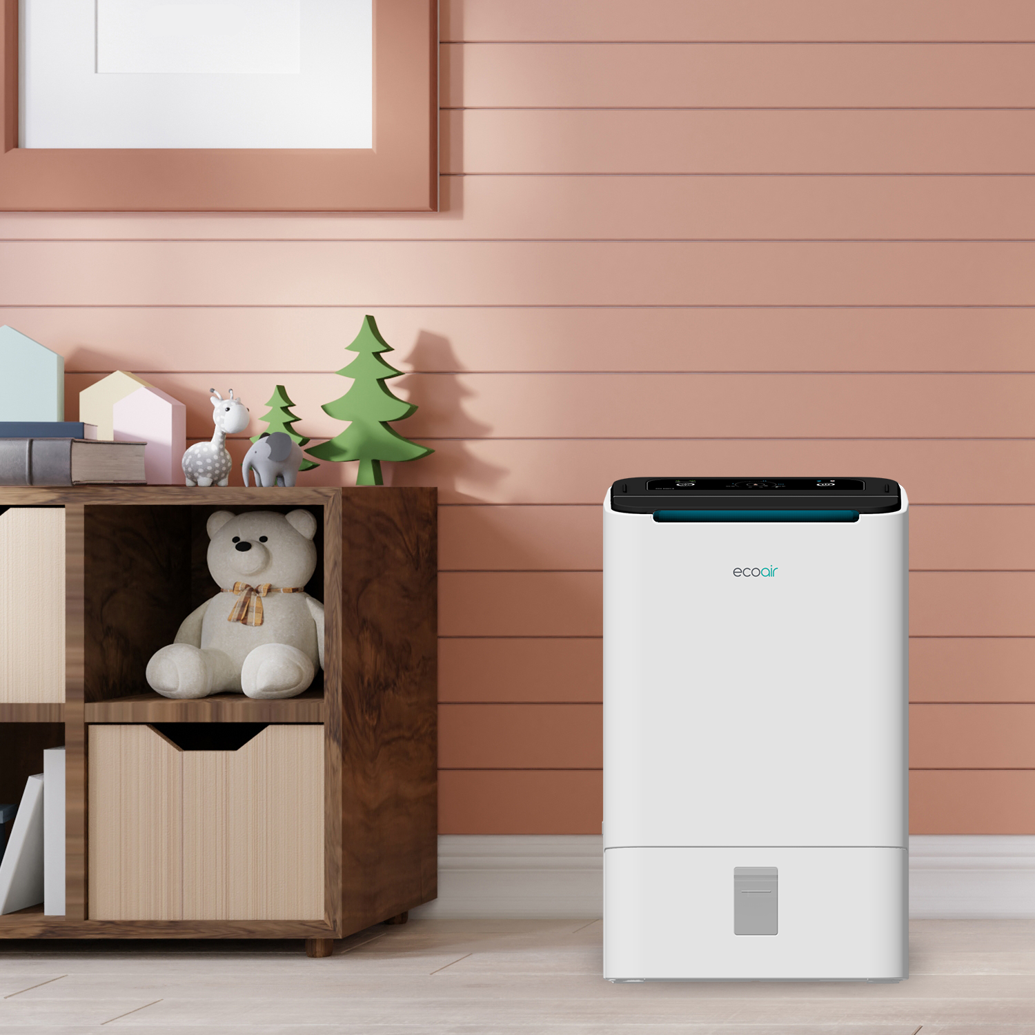 EcoAir DD2 Simple Electronic Control LED Display Energy Saving Antibacterial Filter 9L Desiccant Dehumidifier Front View Setting