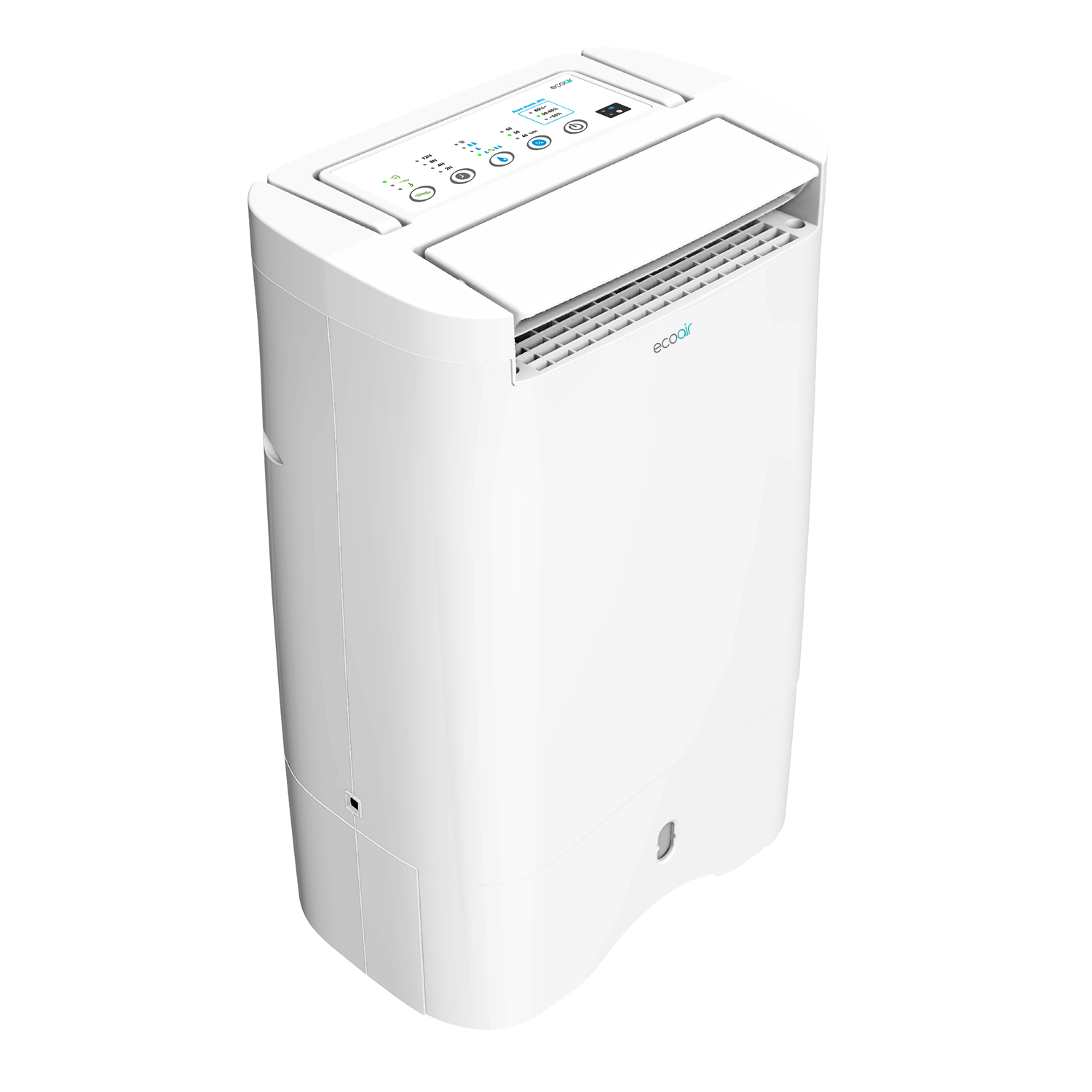 EcoAir DD3 Slimline Energy Saving Lightweight Quiet Timer Eco Friendly Anti Bacterial Filter 10L Desiccant Dehumidifer Front Side Views