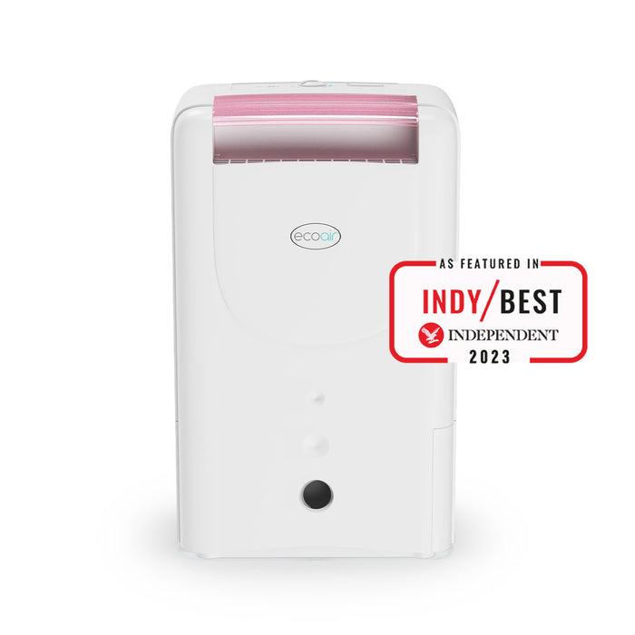 DD1 Simple MK3 Desiccant Dehumidifier 7.5L/Day Pink - Rotary Dial, Antibacterial Filter, Energy Saving